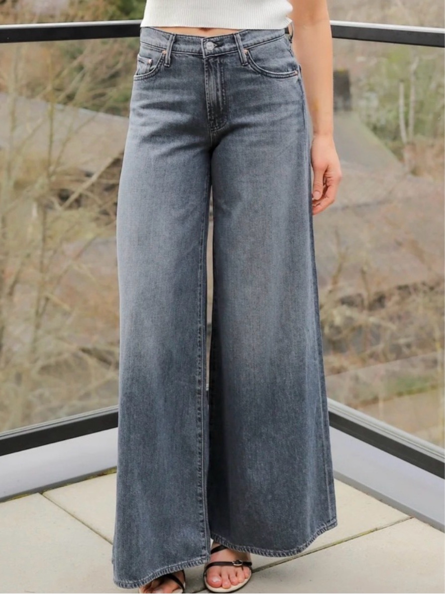 Mother The Swisher Sneak Wide Leg Jean